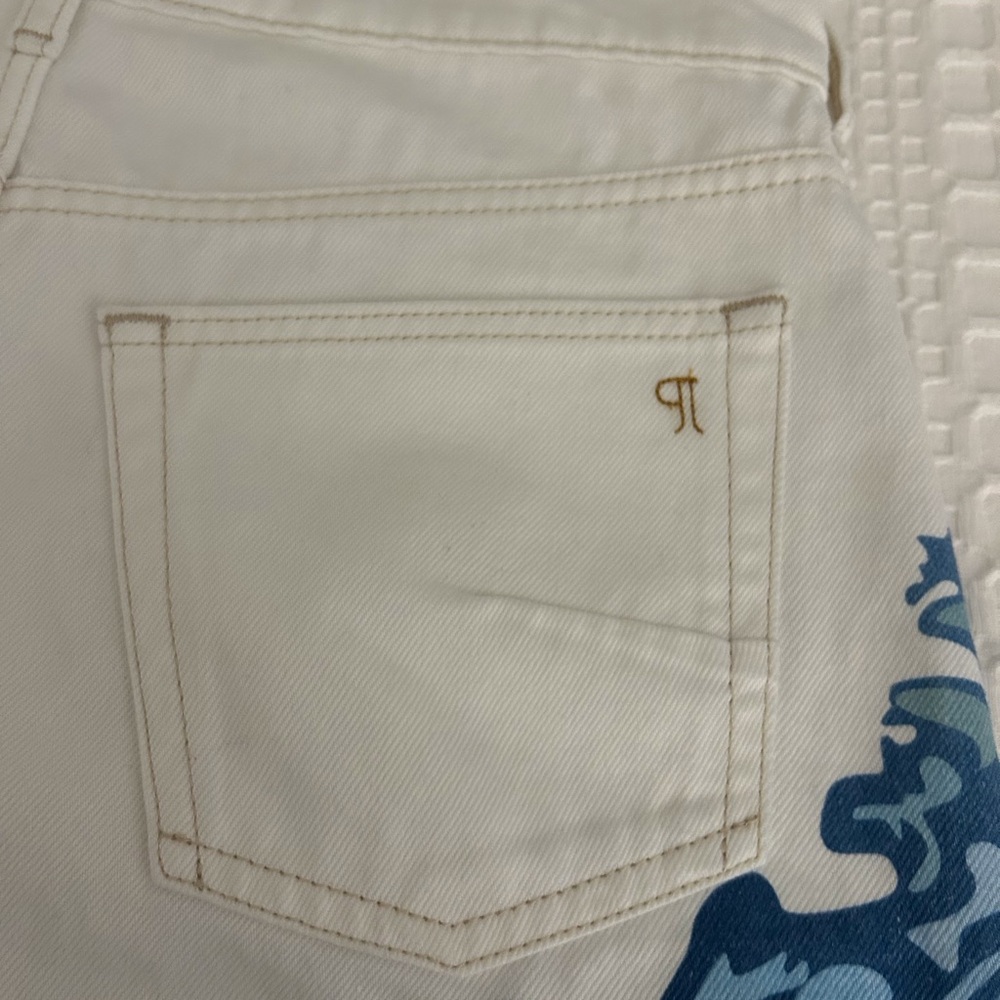 Anthropologie, Pilcro,The Devon Denim Shorts. Blue Ocean Wave Design. - Picture 8 of 10